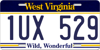 WV license plate 1UX529