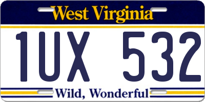 WV license plate 1UX532