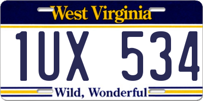 WV license plate 1UX534