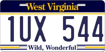 WV license plate 1UX544