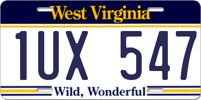 WV license plate 1UX547