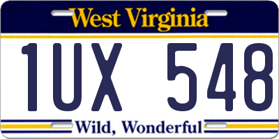 WV license plate 1UX548