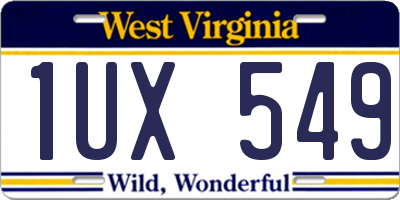 WV license plate 1UX549