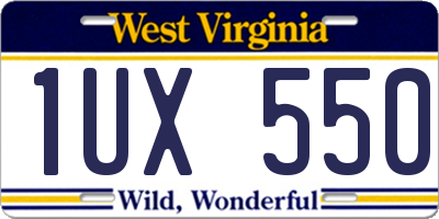 WV license plate 1UX550