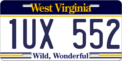 WV license plate 1UX552