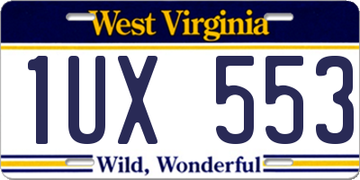 WV license plate 1UX553