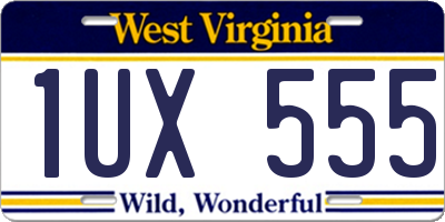 WV license plate 1UX555