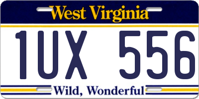 WV license plate 1UX556