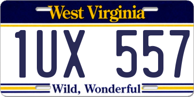 WV license plate 1UX557