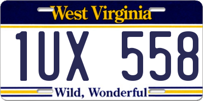 WV license plate 1UX558