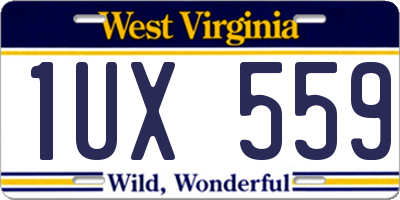 WV license plate 1UX559