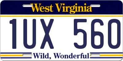 WV license plate 1UX560