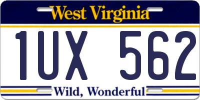 WV license plate 1UX562