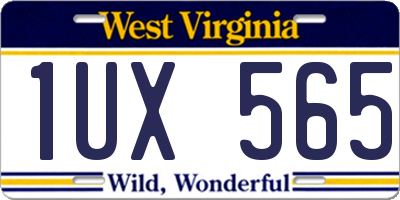 WV license plate 1UX565