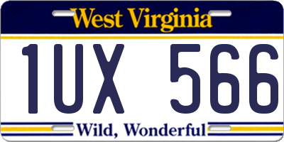 WV license plate 1UX566