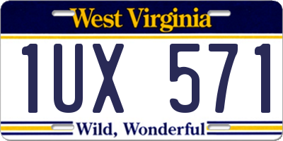 WV license plate 1UX571