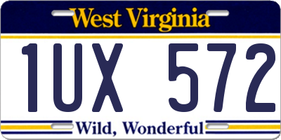 WV license plate 1UX572