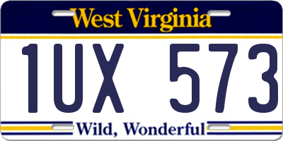 WV license plate 1UX573
