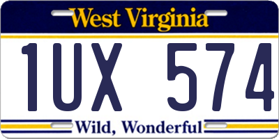 WV license plate 1UX574
