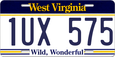 WV license plate 1UX575