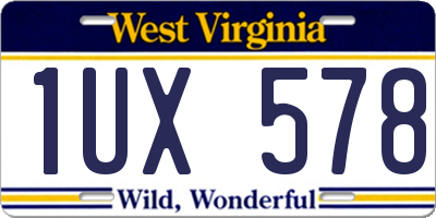 WV license plate 1UX578