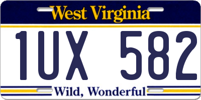 WV license plate 1UX582