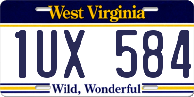 WV license plate 1UX584