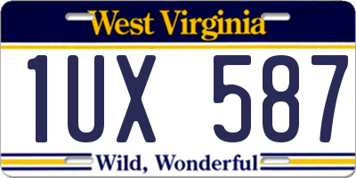 WV license plate 1UX587
