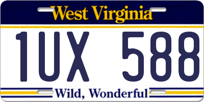 WV license plate 1UX588