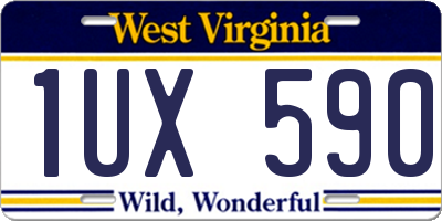 WV license plate 1UX590