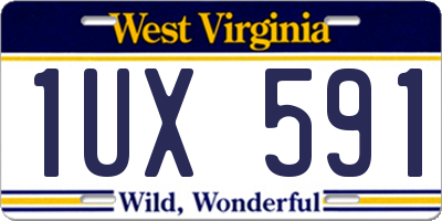 WV license plate 1UX591