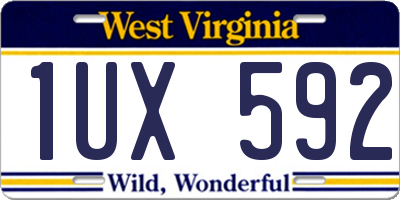 WV license plate 1UX592