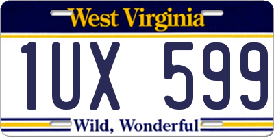 WV license plate 1UX599