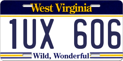 WV license plate 1UX606
