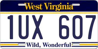 WV license plate 1UX607