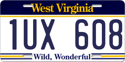 WV license plate 1UX608