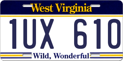WV license plate 1UX610