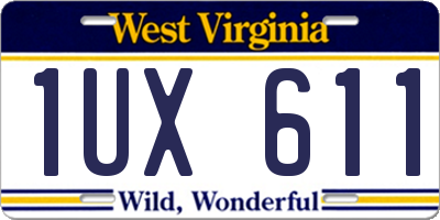WV license plate 1UX611