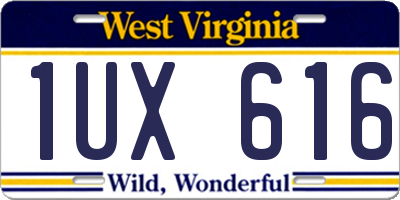 WV license plate 1UX616