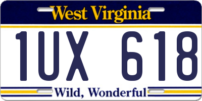 WV license plate 1UX618