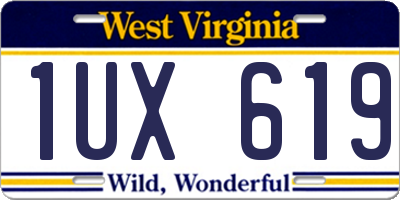 WV license plate 1UX619