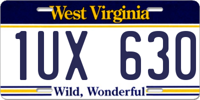 WV license plate 1UX630