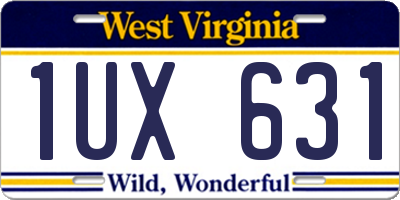 WV license plate 1UX631