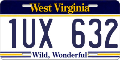 WV license plate 1UX632