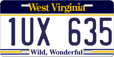 WV license plate 1UX635