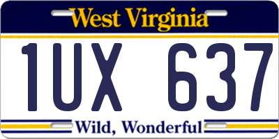 WV license plate 1UX637