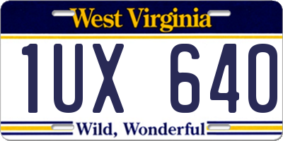 WV license plate 1UX640