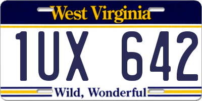 WV license plate 1UX642