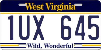 WV license plate 1UX645