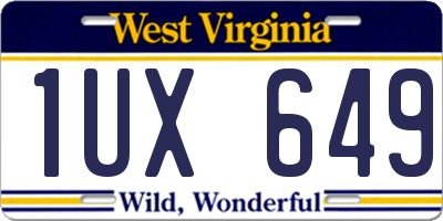 WV license plate 1UX649